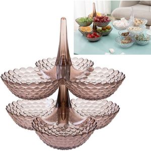 Fruit Opslag Multi-layer Oversuperimposed Fruit Tray Living Room Coffee Table Home Candy Tray  Kleur: Double Layer Brown