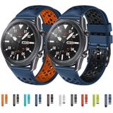 For Samsung Gear S3 Frontier 22mm Two-Color Breathable Silicone Watch Band(Black+Orange)