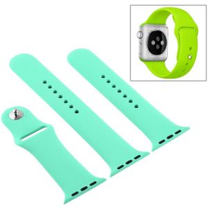 Voor Apple Watch Series 6 & SE & 5 & 4 44mm / 3 & 2 & 1 42mm High-performance Ordinary &longer Rubber Sport Watchband with Pin-and-tuck Closure (Leave Fragrant Green)