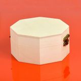 Octagon sieraden afwerking opslag houten doos verpakking Gift Box  grootte: 9.7 x10x 5.1 cm (houten kleur)