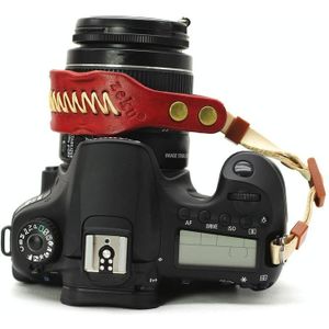 Zeku Retro Lederen SLR Polsband Anti-drop Camera Polsband zonder Camera(Rood)
