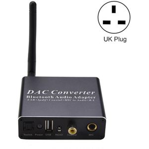 NK-Q8 Bluetooth Audio-adapter DAC-omzetter met afstandsbediening  Britse plug