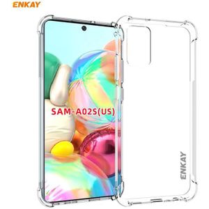 Voor Samsung Galaxy A02s Hat-Prince ENKAY Clear TPU Shockproof Case Soft Anti-slip Cover