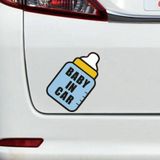 10 stuks er is een baby in de auto stickers waarschuwingsstickers stijl: CT203 baby p meisje driehoek magnetische stickers