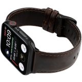 Voor Apple Watch Series 5 & 4 40mm / 3 & 2 & 1 38mm Oil Wax Crazy Horse Texture Genuine Leather Strap(Koffie)