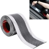 Universele Electroplate Carbon Fibre auto deurdrempel decoratie strip decoratieve sticker  grootte: 5CM x 2M (zilver)