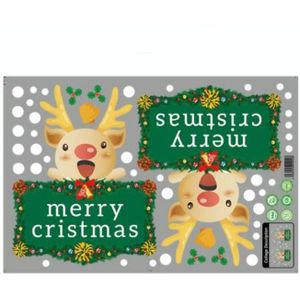 10 PCS kerstversiering stickers glazen raam muur stickers (kerst rendieren)