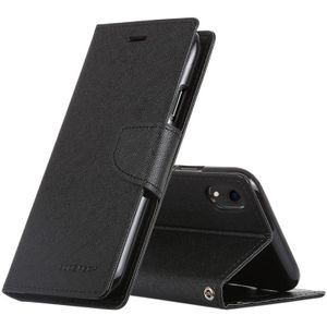 MERCURY GOOSPERY FANCY dagboek horizontale Flip lederen hoes for iPhone XR  met houder & Card Slots & Wallet(Black)