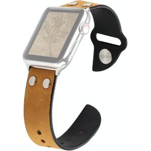 Lederen mes riem voor Apple Watch Series 6 & se &5 &4 44mm / 3 &2 &1 42mm (bruin)