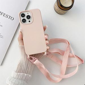 Elastic Silicone Protective Case with Wide Neck Lanyard For iPhone 11(Pink)