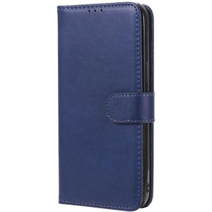 Voor iPhone 12 Pro Max 2 in 1 Solid Color Afneembare PU Lederen case met kaartslots & magnetische houder & fotolijst & portemonnee & riem(blauw)
