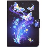 Voor iPad 10th Gen 10.9 2022 Elektrisch Geperst Gekleurde Tekening Smart Leather Tablet Case (Vlinders Bloem)