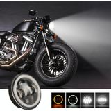 EagleVision DC9-30V 35W 6000K 4000LM 5.75 inch Ronde Motorfiets 6LEDs Koplamp met Angel Eye voor Harley-Davidson