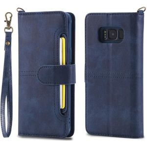 Voor Galaxy S8+ multifunctionele afneembare magnetische horizontale horizontale flip lederen behuizing met kaartsleuven & houder & portemonnee & fotoframe(blauw)