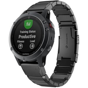 Quick demontage stalen polsband horlogeband voor Garmin fenix 5S 20mm (zwart)