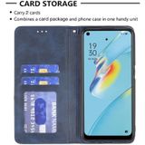 Voor Oppo A54 4G / A55 5G Rhombus Texture Horizontale Flip Magnetische Lederen Case met Houder & Card Slots