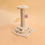 MZP01 Solid Hout Draaitafel Kat Speelgoed Duurzaam Grappige Cat Stick Scratcher  Specificatie: Two-Layer Cratching Post