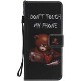 Voor Galaxy A71 Painting Horizontale Flip Lederen kast met Holder & Card Slot & Lanyard(Bear)