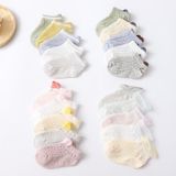 5 paar / set baby sokken mesh dunne katoen ademende kinderen boot sokken  toyan sokken: s 0-1 jaar oud (girl love)