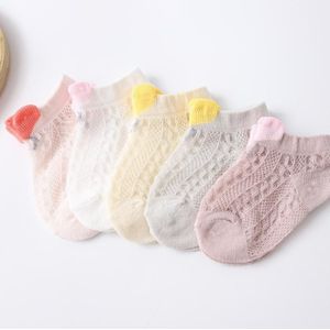 5 paar / set baby sokken mesh dunne katoen ademende kinderen boot sokken  toyan sokken: s 0-1 jaar oud (girl love)