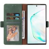 For Samsung Galaxy Note10+ Simple Suction Closure Horizontal Flip Leather Case with Holder & Card Slot & Wallet(Green)