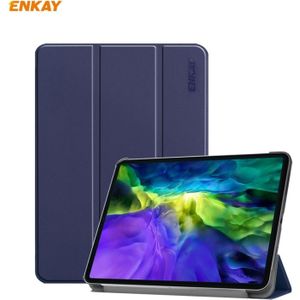 ENKAY ENK-8001 Denim Patroon Horizontaal Flip Leather Smart Case met houder voor iPad Pro 11 (2020)(Donkerblauw)