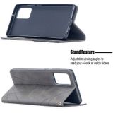 Voor Samsung Galaxy Note 20 Rhombus Texture Horizontale Flip Magnetic Leather Case met Holder & Card Slots & Wallet(Grey)