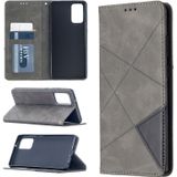 Voor Samsung Galaxy Note 20 Rhombus Texture Horizontale Flip Magnetic Leather Case met Holder & Card Slots & Wallet(Grey)