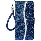 Voor Samsung Galaxy S7 Glitter Powder Horizontale Flip Lederen case met kaartslots & houder & lanyard(blauw)