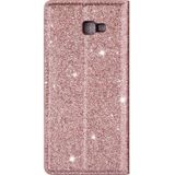 Voor Samsung Galaxy J4+ Ultrathin Glitter Magnetic Horizontal Flip Leather Case met Holder & Card Slots (Rose Gold)