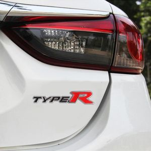 Auto TYPE-R Gepersonaliseerde decoratieve stickers van aluminiumlegering  afmeting: 15x3x0 4 cm (zwart rood)