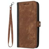 Voor Huawei Mate 10 Pro Side Buckle Double Fold Hand Strap Lederen Telefoon Case (Bruin)