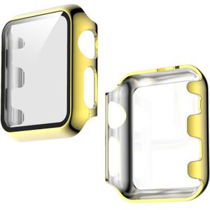 Voor Apple Watch Series 3 & 2 & 1 38mm Volledige dekking Plating TPU Case(Goud)