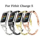 Voor Fitbit Charge 5 Diamond metalen horlogeband