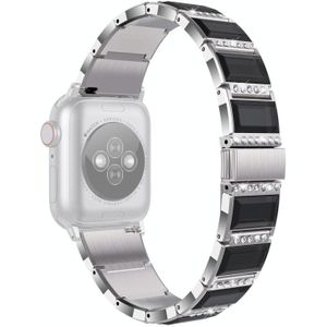 Xingyao-serie tweekleurige stalen band voor Apple Watch Series 6 & SE & 5 & 4 44mm / 3 & 2 & 1 42mm (Zilver+Zwart)