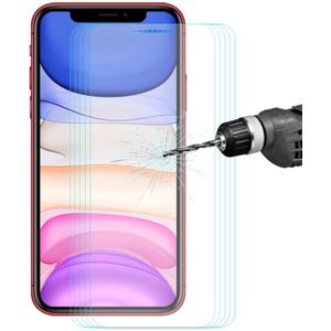 Voor iPhone 11/iPhone XR 5 PCS ENKAY Hat-Prins 0.26 mm 9H 2.5 D gebogen rand gehard glas film