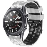 For Amazfit GTR 47mm 22mm Football Pattern Two-Color Silicone Strap(White+Black)