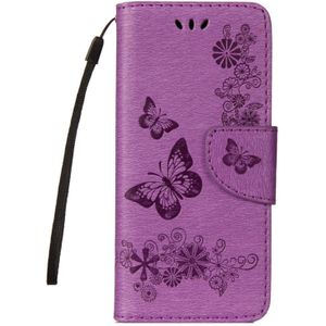 Voor Galaxy S9 Vintage relif bloemen vlinder patroon horizontale Flip lederen draagtas met kaartslot & houder & portemonnee & Lanyard(Purple)