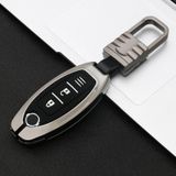 Auto Luminous All-inclusive Zink Alloy Key Beschermhoes Key Shell voor Nissan A Style Smart 2-knop (Gun Metal)