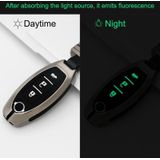 Auto Luminous All-inclusive Zink Alloy Key Beschermhoes Key Shell voor Nissan A Style Smart 2-knop (Gun Metal)