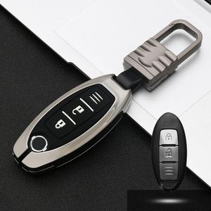 Auto Luminous All-inclusive Zink Alloy Key Beschermhoes Key Shell voor Nissan A Style Smart 2-knop (Gun Metal)