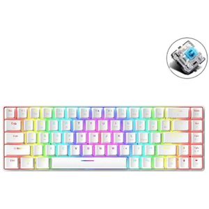 T8 68 Sleutels Mechanisch Gaming Keyboard RGB Backlit Wired Keyboard  Kabellengte: 1 6 M (White Green Shaft)