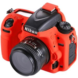 PULUZ zachte siliconen beschermhoes voor Nikon D750 (rood)