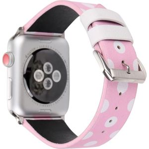 Fashion Dot Series Watchband Voor Apple Watch Series 6 & SE & 5 & 4 40mm / 3 & 2 & 1 38mm (Roze Wit)