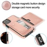 Voor iPhone 11 Pro schokbestendige PU + TPU beschermhoes met kaartsleuven & houder (Rose goud)