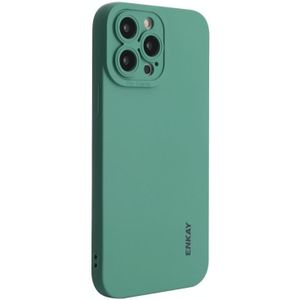 Enkay Liquid Silicone Phone Case voor iPhone 12 Pro (Dark Green)