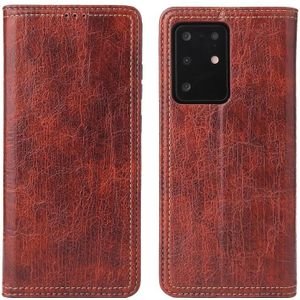 Voor Samsung Galaxy S20 Ultra Fierre Shann Retro Tree Bark Texture PU Magnetic Horizontal Flip Leather Case met Holder & Card Slots & Wallet(Red)