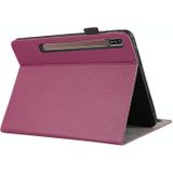 Voor Samsung Galaxy Tab S7 Lite / S7+ Litchi Textuur Lederen Sucker Tablet Case (Paars)