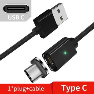 2 stuks ESSAGER Smartphone snel opladen en Data transmissie magnetische kabel  kleur: zwart Type C Cable(2m)