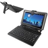 9.7 inch universele Tablet PC lederen draagtas met USB-Plastic Keyboard(Black)